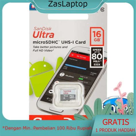 Jual SanDisk Ultra MicroSDHC Card UHS I Class 10 80MB S Shopee