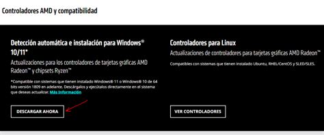 Herramienta para detectar tarjetas gráficas AMD Radeon Instala los