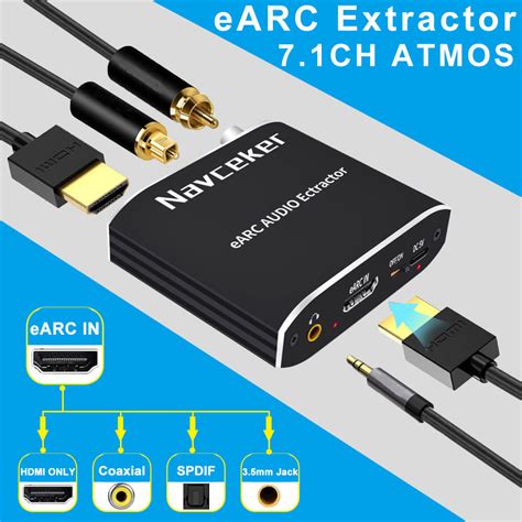 8K HDMI 2.1 Extractor Audio 4K 2160P 120Hz RGB HDMI Splitter Atmos PS5 ...