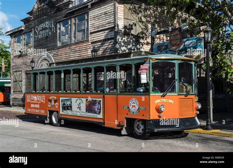 Old Town Trolley Tourist Bus Stock Photo Alamy