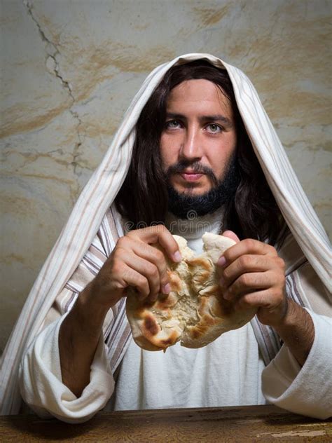 Jesus breaking the bread stock image. Image of religion - 87751519