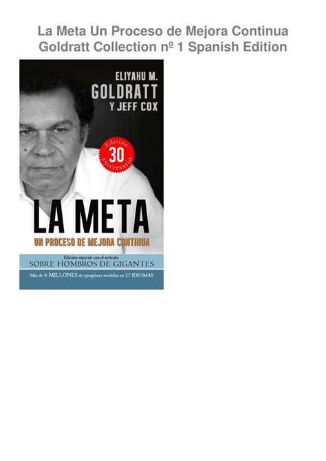 Ppt Read Ebook Pdf La Meta Un Proceso De Mejora Continua