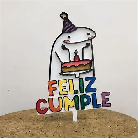 Topper Adorno Torta Cumplea Os Flork Cartel Personalizado