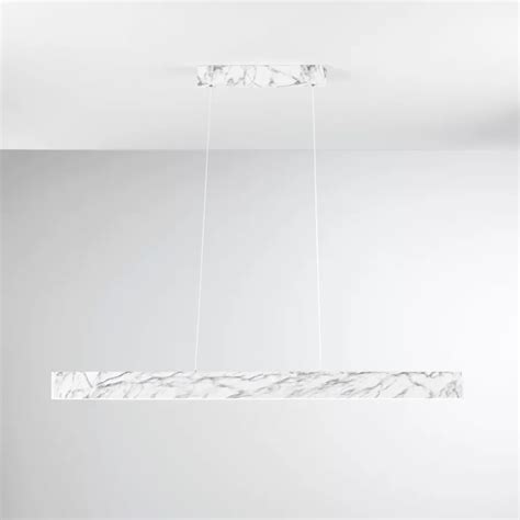 Lampada Sospesa 150x121 5 Cm In Metallo Bianco Effetto Marmo