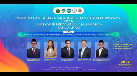 Sesi Pengenalan Budaya Akademik Dan Kemahasiswaan Pbak Youtube