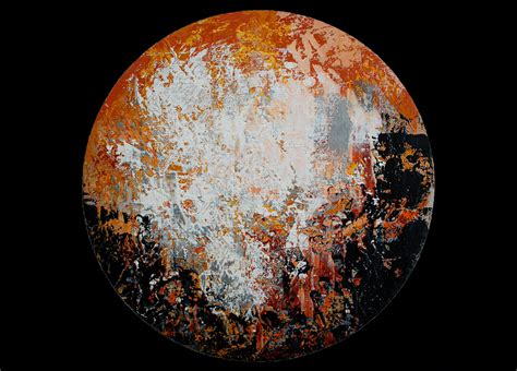 Abstract painting on round stretched canvas. Original Abstract Painting ...