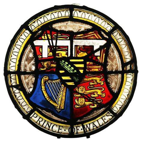 Heraldic Stained Glass Prince Of Wales Coat Of Arms For Sale At 1stdibs