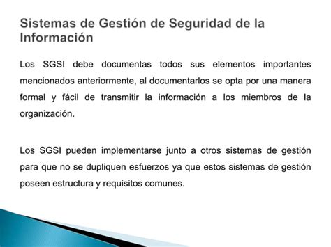 Introducci N A Los Sistemas De Gesti N De Seguridad Sgsi Ppt