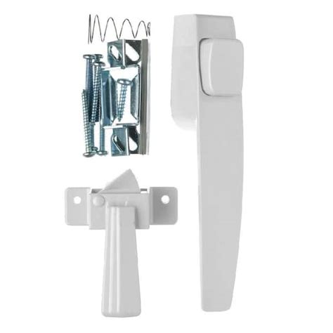 Wright Products Free Hanging White Push Button Handle Door Latch