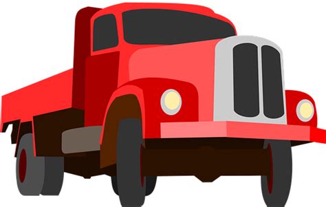 Truck Traffic Cargo Goods Red Auto Machine Desenho Caminh O Vermelho