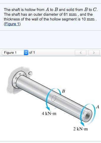 Solved The Shaft Is Hollow From A To B And Solid From B To Chegg