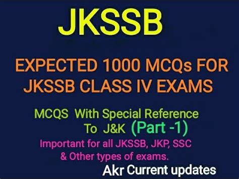 Jkssb Expected Mcqs For Jkssb Class Iv Exams Jkssb Important Mcqs