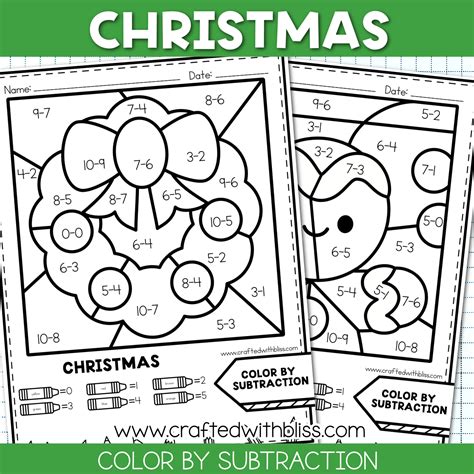 Christmas Maths Addition And Subtraction Colour By Numbers