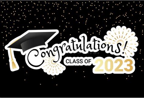 Congratulations Graduates Class Of 2023 Typography Design Graduation Ceremony Design Template