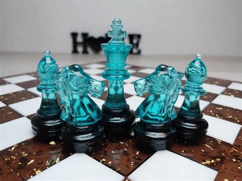 Custom Resin Chess Set Size Of King Inch Cm Epoxy Resin