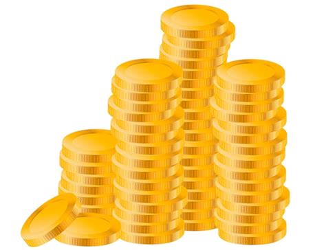 Pila De Monedas De Oro Vector Premium