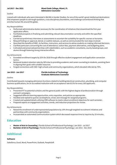 Admissions Counselor resume example + guide [Get interviews]