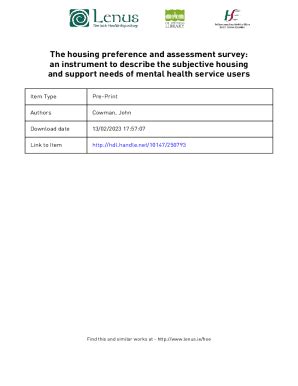 Fillable Online The Housing Preference And Assessment Survey Fax Email