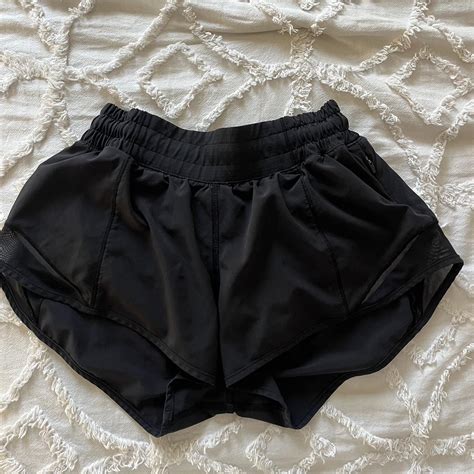 Lululemon Black Shorts Hotty Hot Low Rise Lined Depop