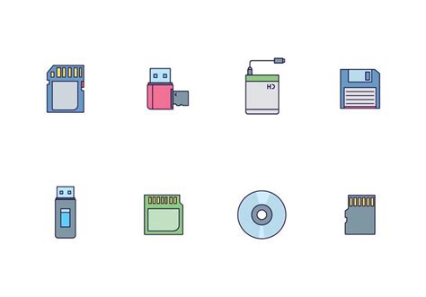 Icon Pack of External Storage Devices 151870 Vector Art at Vecteezy