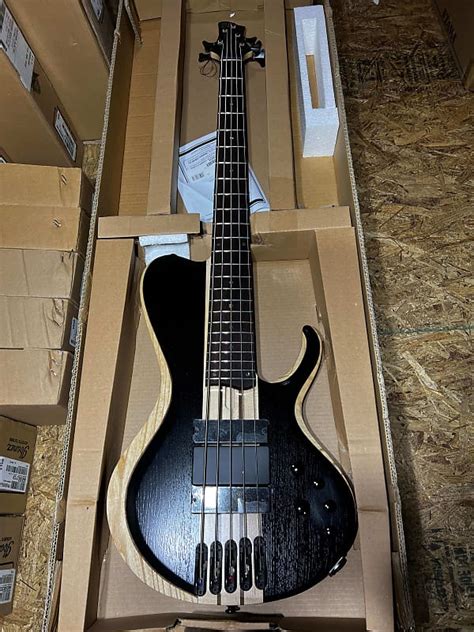 Ibanez 5 String Bass Workshop Bass Guitar Weathered Black Reverb