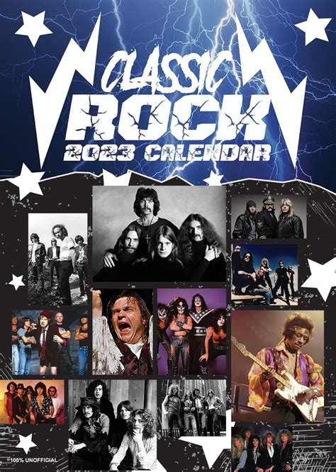 Classic Rock 2023 A3 Rebel Music Wirobound Wall Calendar The Perfect