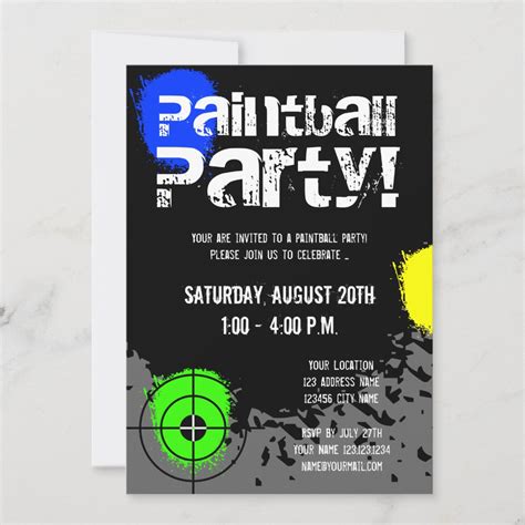 Paintball party invitations | Custom invites | Zazzle