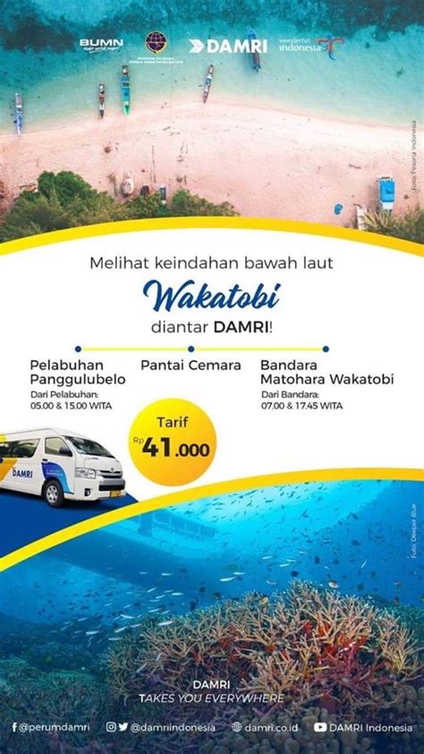 Jadwal Dan Tarif Bus Damri Shuttle Dari Bandara Matohara Wakatobi Ke