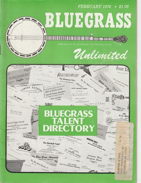 Vol 10 1975 1976 Bluegrass Unlimited Index