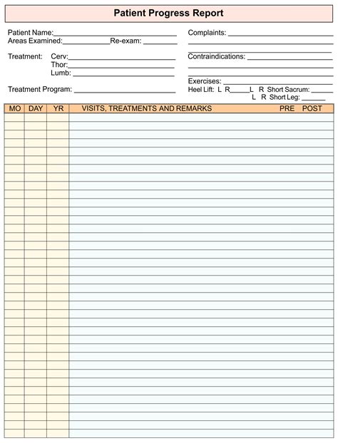 Free Printable Progress Notes Template