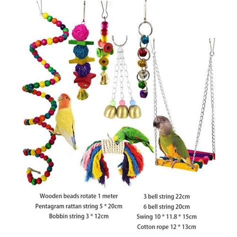 Pet Bird Swing Toys Chewing Bite Rattan Balls Parrot Hanging Toy