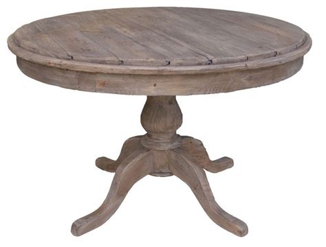 Artistic Rustic Dining Room Decoration Using Round Pedestal Reclaimed Wood Dining Table  Wood