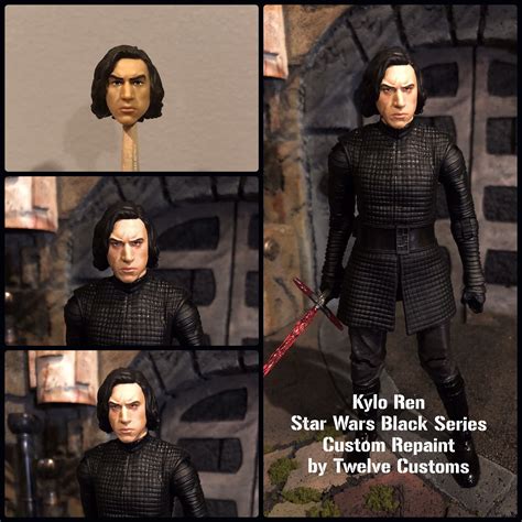 Kylo Ren Custom Repaint Star Wars Black Series Before And After Star