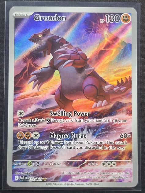 Groudon 199182 Illustration Rare Paradox Rift Near Mint Pokemon Tcg