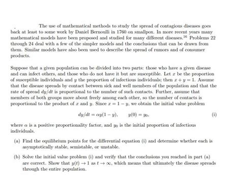 [Answered] The use of mathematical methods to study the spread of ... 