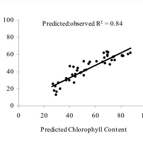 Relationship Between Predicted And Observed Chlorophyll From Radiative Download Scientific