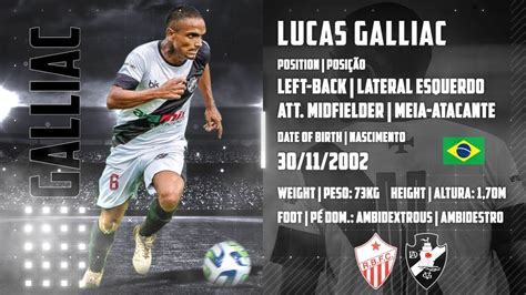 Lucas Galliac Left Back Att Midfielder Lateral Esquerdo Meia