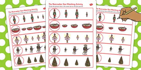 The Nutcracker Size Matching Worksheets Profesor Hizo