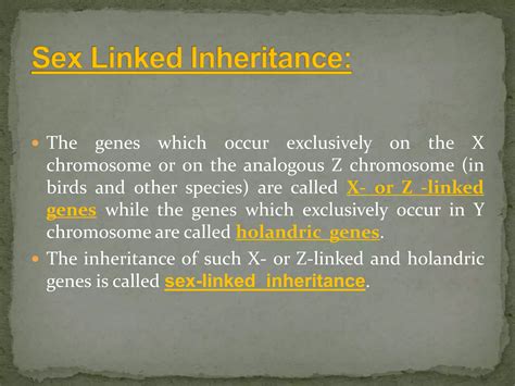 Sex Linked Inheritance Ppt