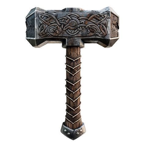 norse mythology thor hammer isolated  transparent background  png