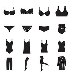 Lingerie Icons Royalty Free Vector Image VectorStock