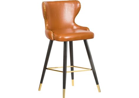 Hendrix Cognac Faux Leather Counter Bar Height Stool