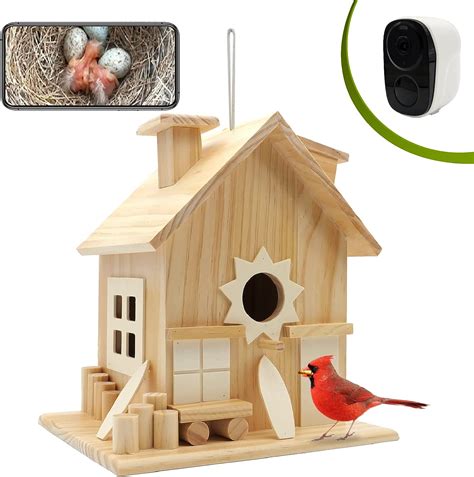 Amazon.com: Intoo Lifes Smart Bird House with Camera - Hanging Wooden ...