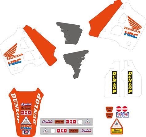 TECNOSEL BLACKBIRD Kit Adesivi Replica Team Honda 1991 USA HONDA CR 125