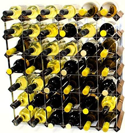 Classic Bottle Walnut Stained Wood And Galvanised Metal Wine Rack