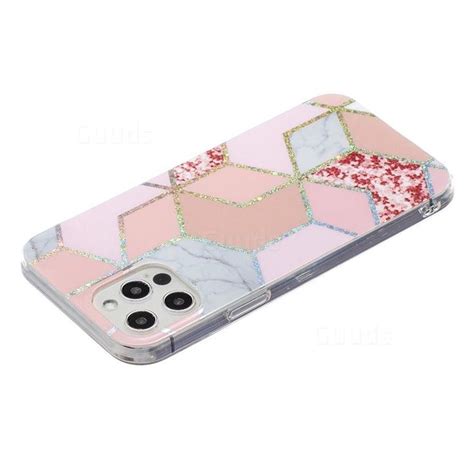 Pink Marble Painted Galvanized Electroplating Soft Phone Case Cover For