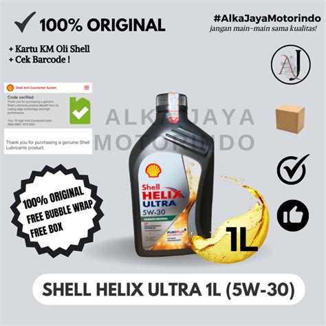 Jual Oli Mesin Mobil Shell Helix Ultra 1l Sae 5w 30 Original Shell Cek