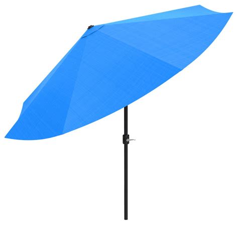 Patio Umbrella With Auto Tilt 10 Ft By Pure Garden Brilliant Blue Contemporary Outdoor