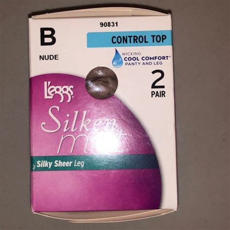 Hanes Accessories 23 Two Pairs Leggs Control Top Wicking Silken Mist Pantyhose Nude Size B