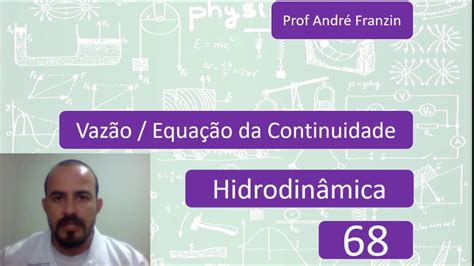 Aula 68 Hidrodinâmica 2 Vazão Equação da Continuidade YouTube